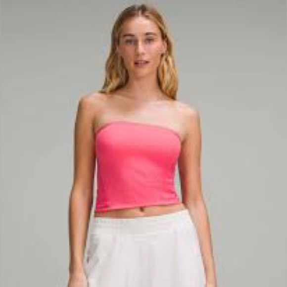 NWT LULULEMON  Wundermost Ultra-Soft Nulu Tube Top Glaze Pink - Picture 1 of 8